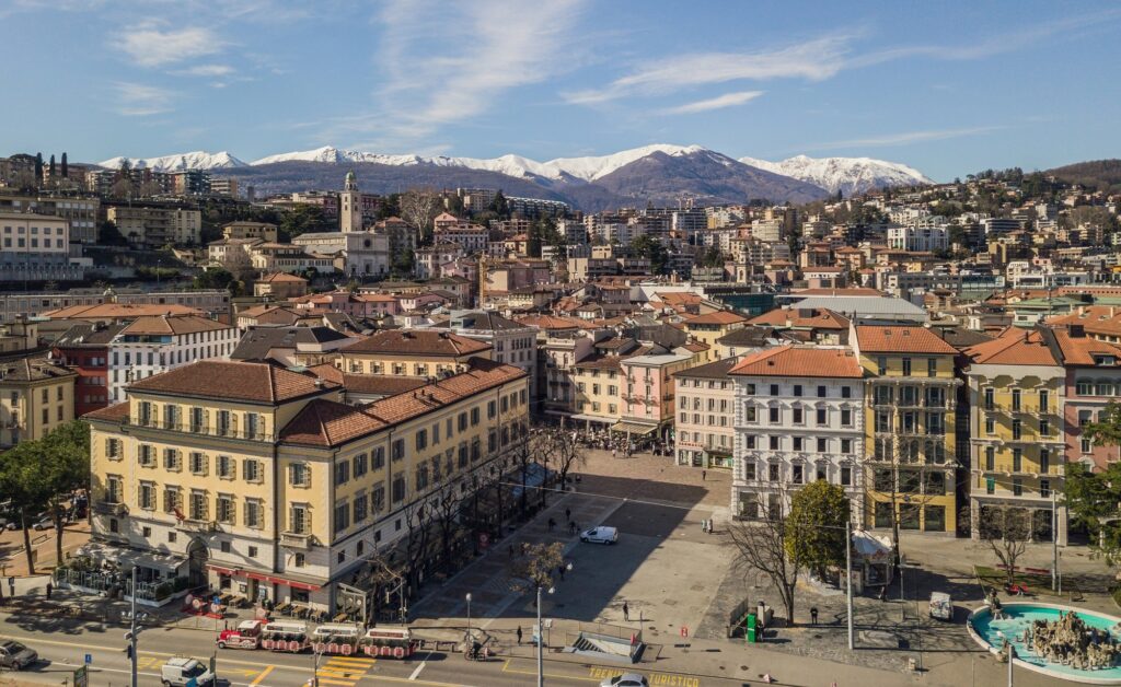 Aerial view of Lugano